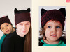 шапочки с ушками familu look для мамы и дочки