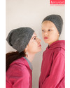 шапочки вязаные familu look для мамы и сына